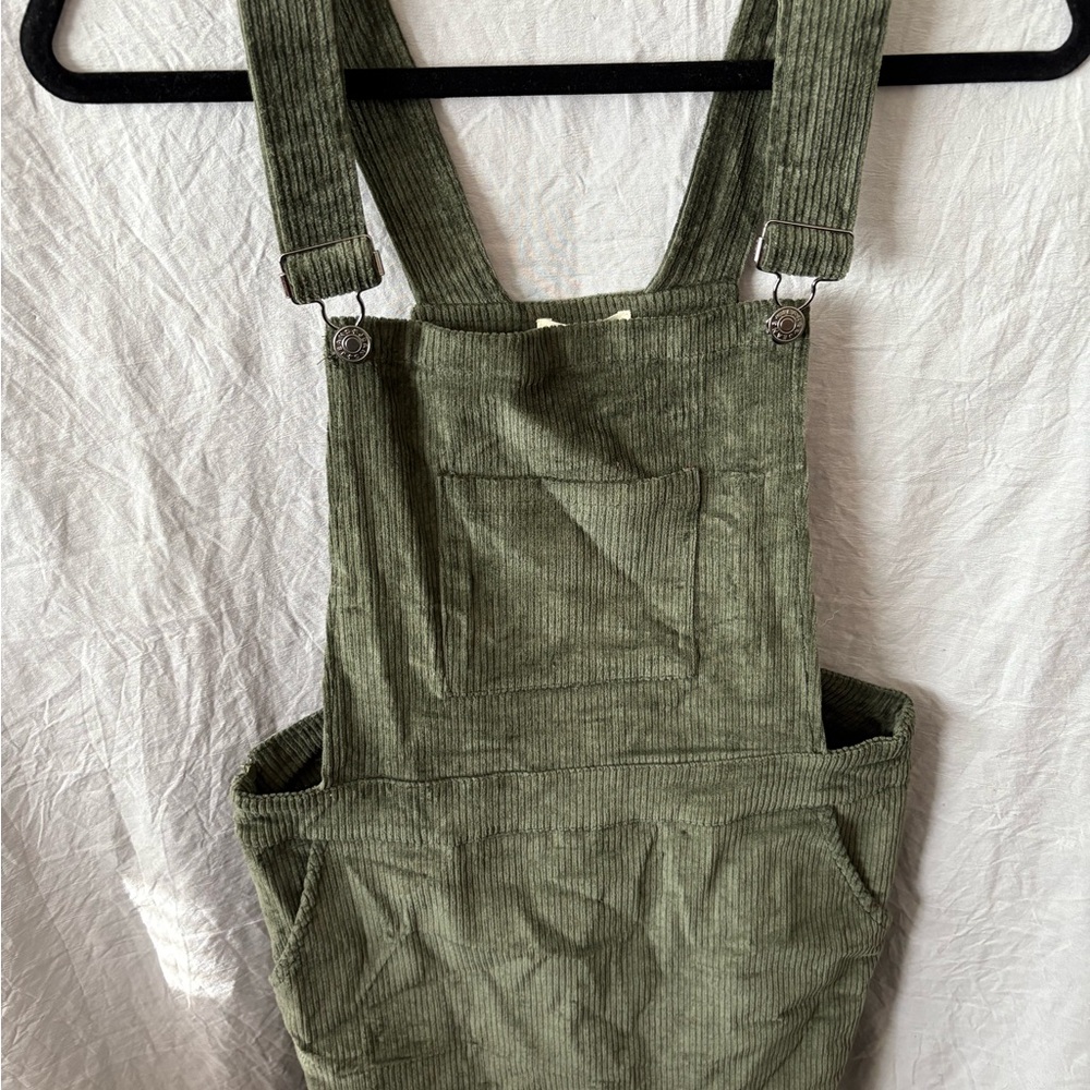 Olive Green Corduroy Overalls